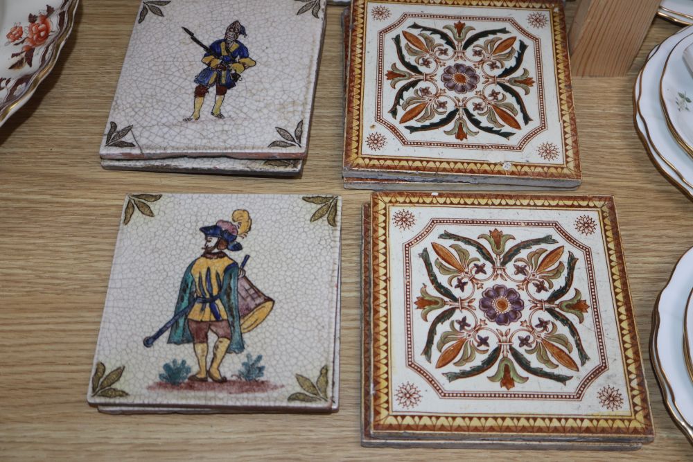 A quantity of 19th/20th century century pottery tiles